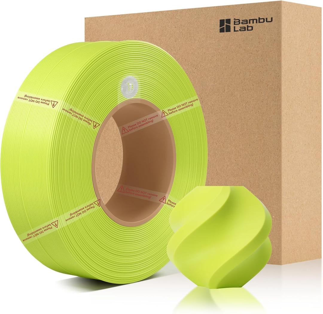 Bamboo1.75MM PLA Basic Refill Filament High Toughness High Speed &Easy Printing Eco Friendly with RFID for Bambu Lab A1,X1,P1 AMS 1KG +/- 0.03mm (Without Spool) (Apple Green 10503)