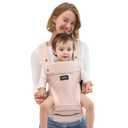 Momcozy Baby Carrier with Hip Seat, 2-in-1 Detachable Hands-Free Carrier for Long Walks, Forward-Facing Carry up to 44lbs, Breathable Infant Carrier, Fits Waists up to 45 Inches, AirMesh Pink