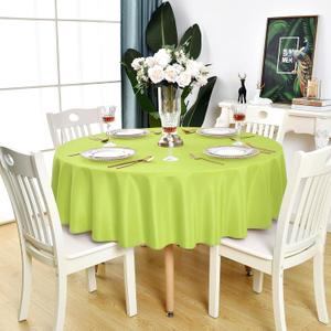 Apple Green Round Tablecloth Waterproof Stain Resistant Wrinkle Free Table Cloth 210GSM Polyester Washable Wipeable Table Cover for Party, Banquet, Wedding, Indoor and Outdoor(48 inch, Circle)