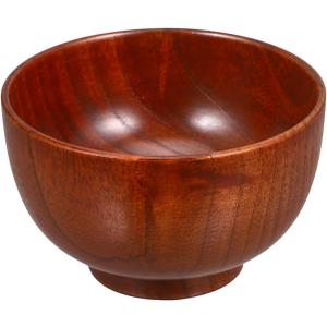 Hemoton Wooden Salad Bowl 5.1 Inch Small Wood Bowl for Food Serving Fruit Tray and Mixing Kitchen Tableware