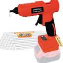 Cordless Hot Glue Gun 100W for Milwaukee 18V Battery, High-Temp Handheld Electric Power Glue Gun with 30PCS Full Size Glue Sticks for DIY Crafts, Repairs, Home, Office & School Projects (No Battery)
