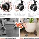 5 Pack Plant Caddy with Wheels Heavy Duty 11.8 Inches Metal Plant Stand with Wheels Plant Dolly Rolling Plant Stand Plant Roller with Casters for Indoor and Outdoor (5, Bronze)