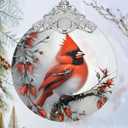 Christmas Ornaments - Stained Glass Cardinal Decor - Tree Ornament - Cardinal Gifts