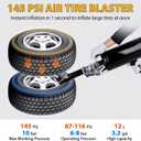 3.2Gal/12L Tire Bead Seater, 145 PSI Portable Tire Inflator, Handheld Trigger Seating Inflator for Tractor, Truck, ATV, Car & Auto Repair, Black