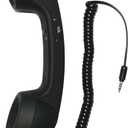 Retro 3.5mm Telephone Handset Cell Phone Receiver Mic Microphone Speaker for iPhone iPad Mobile Phones Cellphone Smartphone (Black)