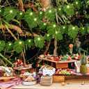 GuassLee Hawaiian Tropical Party Decoration String Lights-40 LED Monstera Leaf String Lights for Luau Aloha Jungle Themed Party Decorations Supplies (1 pc)