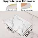 2 Pack Stone Bath Mat - Diatomaceous Earth Bath Mat Fast-Drying Stone Drying Mat Super Absorbent Diatomite Mats for Bathroom, Dish Drying, Bathtub (White Marble)