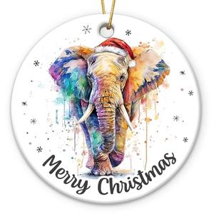 Elephant Ornament 2025 – Elegant Friendship Ornament Gift Exchange, Unique Christmas Tree Decoration for Men Women Friends, Animal Lovers Keepsake Idea, Pack Of 2