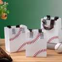 Flutesan 50 Pcs Baseball Party Favor Bags 6 x 8 Inch Plastic Baseball Snack Goodie Bags Tote Gift Packaging for Kids Boys Birthday Sports Theme Party Supplies