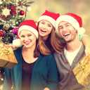 Elcoho 20 Pack Santa Red Hat Short Plush with White Cuffs Non-Woven Fabric Christmas Hat Santa Hat for Adults (Red) (Red)