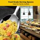 7.9" Stainless Steel Perforated and Regular Set, Slotted and Serving Spoon for Buffet Set, 18/8 Large Serving Spoon Utensils, Extra-Wide 3" Head, for Catering, Restaurants, Kitchen, Parties (2pack)