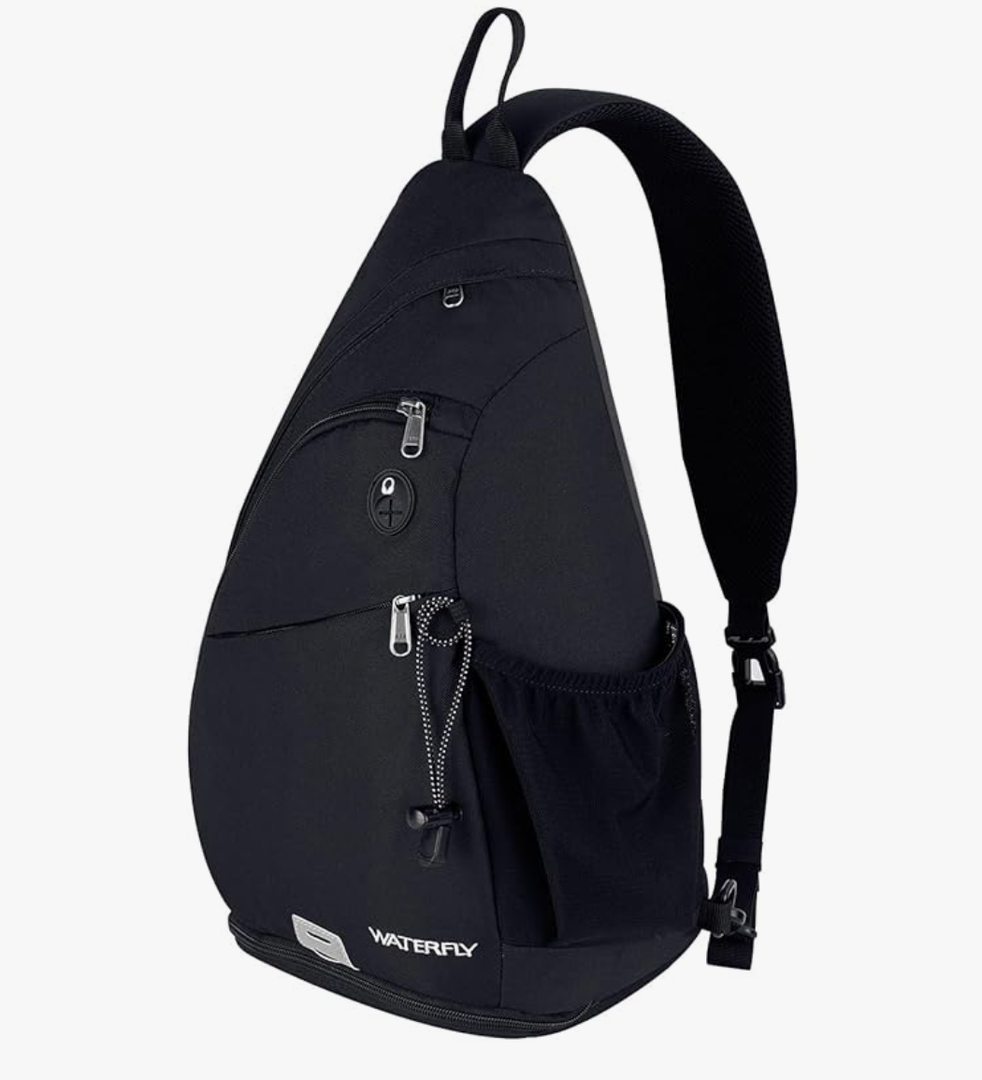 WATERFLY Sling Bag Crossbody Backpack: Over Shoulder Daypack Casual Cross Chest Side Pack