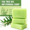 Tea Tree Soap, Relief Soap Bar Infused with Tea Tree Oil, Natural Foot & Body Soaps for Healthy Skin,Relief Soap Bar Infused with Tea Tree Oil,Gentle Exfoliating Bar Soap for Men Women3PCS