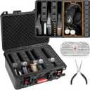 Cases for Handguns, 5 Pistol Case & 21 Magazine Pre-Cut Multiple Pistols Shockproof Waterproof Hard Pistol Cases with Desiccant TSA Approved Travel Case