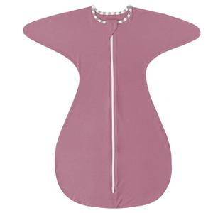 ZIGJOY Shark-Fin Transition Swaddle - 0.5 Tog Rayon Made from Bamboo Sleep Sack 6-9 Months Transitional Swaddle Sack Wearable Blanket Baby with 2-Way Zipper, Purple, Large