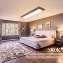 FaithSail 4FT LED Light Fixture, 48 Ceiling LED Wraparound with 3000K/4000K/5000K CCT Selectable, 4 Foot LED Kitchen Light with Wooden Frame, 50W 5500LM Flush Mount for Kitchen, Bedroom, Laundry