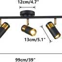 Black 5 Lights Spot Light, Fixture Matte Black LED Track Lighting Fixtures, Modern Flush Mount Ceiling Light for Bedroom Living Room Kitchen Island