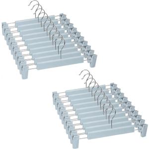 20 Pack Skirt Hangers with Adjustable Anti-Rust Clips for Pants, Skirts, Clothes Hangers, Light Blue