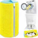 Shoe Washing Machine Bag,Laundry Shoe Bag for Washer and Dryer,Reusable Shoe Cleaning Bag for Sneakers,Tennis Shoes,With Self-locking Zipper, Microfiber Inside,Include Shoes Storage Bag (Yellow(1PC))