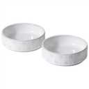 6.1inch Ceramic Set of 2 Dog and Cat Bowls, Food and Water Bowls for Toy Breed Dogs, Kitty, Cats, 2pcs Dog & Cat Dishes, Cat Feeder(2 Bowls, White with Snowflake Pattern) (1.7 CUPS)