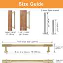 VEHCIL 20 Pack Brushed Gold Cabinet Handles, 7.5" Hole Centers Kitchen Cabinet Pulls Drawer Dresser Handles Cabinet Hardware for Kitchen Cupboard, Solid Zinc Alloy