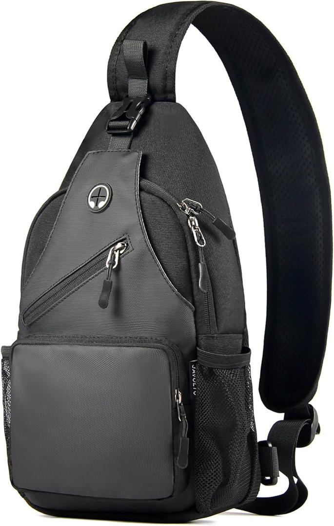 Sling Bag Crossbody Bag Cross Body Backpack Travel Hiking Daypack (Black)