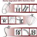 Stainless Steel Attachments 3-Piece for KitchenAid 5.5-6 QT Bowl-Lift Stand Mixer and Mixing Bowl,Includes Wire Whisk, Flat Beater, Dough Hook,Dishwasher Safe and Heavy Duty