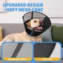 Dog Cone Collar to Stop Licking: Soft Mesh Recovery Collar After Surgery with Detachable Pad, Elizabeth Cone Alternative for Large Medium, Small Dogs, Normal Eating and Drinking (XL, Jet Black) (Black, XL)