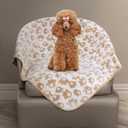 Stuffed Small Beige Premium Soft Dog Blanket, with Flannel Beige Cute Paw Print, 24 * 32 inches, Cat Blanket Puppy Supplies Poodle Dog Products Stuff Essentials