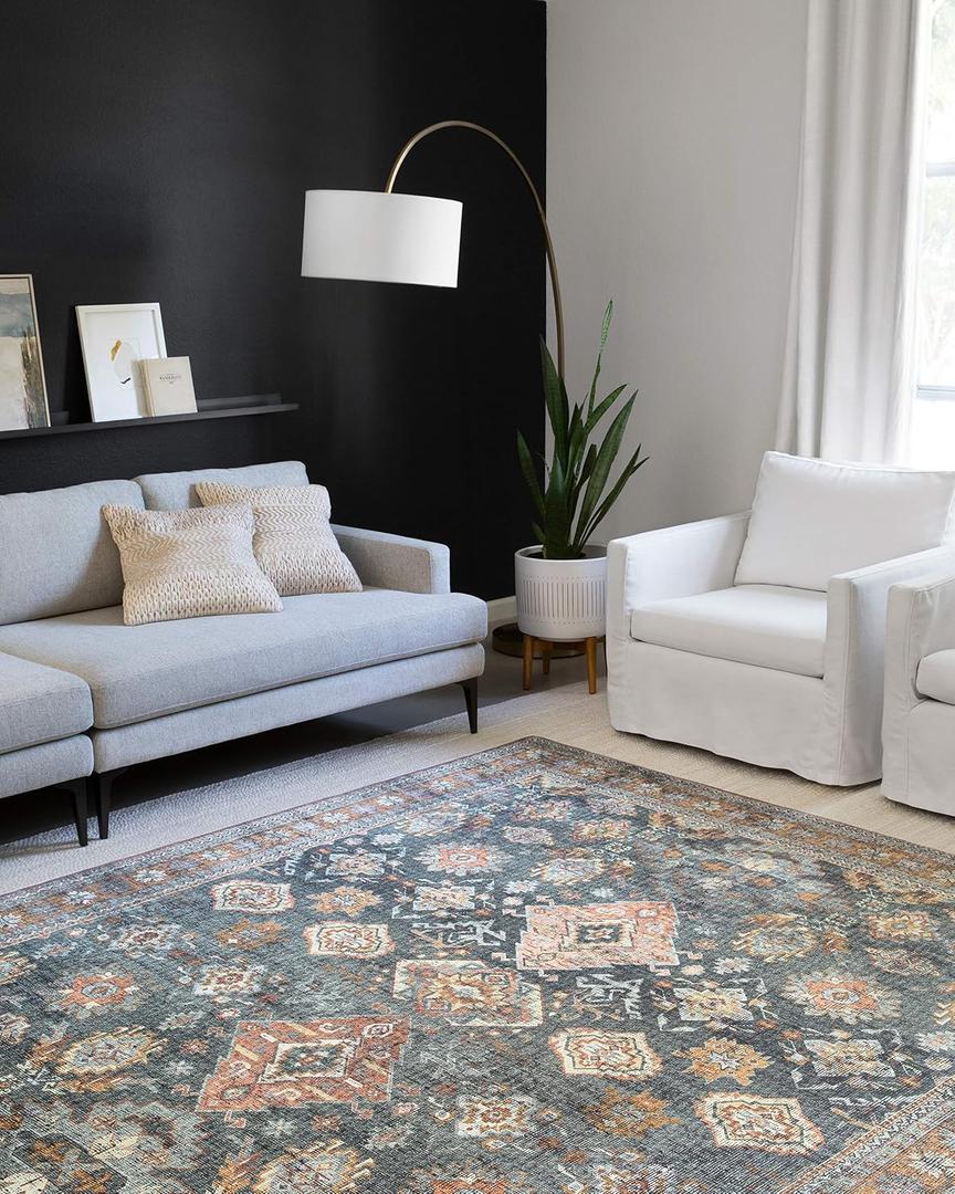 Loloi II Skye Collection SKY-10 Sea/Rust 2'-3" x 3'-9" Accent Rug