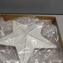 Civaner 10 Inch Metal Rustic Christmas Star Tree Topper Vintage Star Tree Topper Farmhouse Metal Christmas Treetop Decorative for Xmas Holiday Party Ornament Home Indoor Decoration(White)