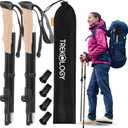 TREKOLOGY Trekking Poles  Lightweight, Adjustable Hiking Sticks for Men & Women  Durable Aluminum, Compact & Foldable with Comfortable Grip  Perfect for Hiking, Walking & Seniors, TREKZ XE (Black)