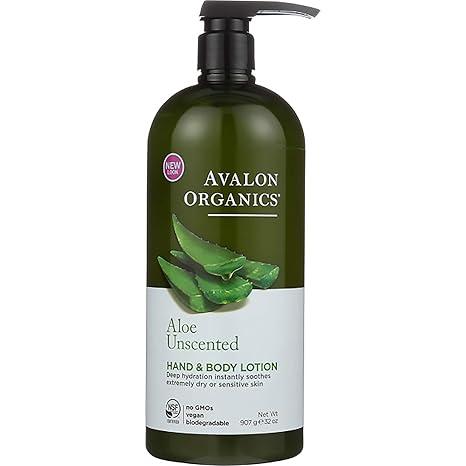 Avalon Organics Hand & Body Lotion, Aloe Unscented, 32 Oz