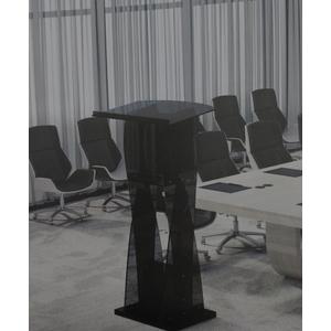 HODLBIT Upgraded Acrylic Podium Stand, Pulpits for Churches, 47.5inch Modern Lecterns & Podiums with Storage Shelf for Classroom, Weddings, Professional Presentation Podiums, Easy Assembly Black