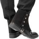 FURPHI Medieval Pirate Boot Covers Renaissance Steampunk Faux Leather Mens Retro Short Gaiters Spats with Rivets (Black)