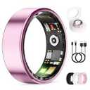 Smart Ring for Women & Men, Health Tracker Ring with Heart Rate, Blood Oxygen, Blood Pressure, IP68 Waterproof Fitness Ring, Sleep Tracker for iPhone and Android, No APP Fee (Lavender Pink, 10#)