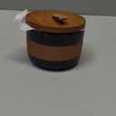 Miamolo Small Ceramic Jar with Lid, Coffee Container Kitchen Food Storage Jars for Spice Sugar Tea Bag Matcha Container Airtight, Stacairtightkable Decorative Jars for Countertop, Black & 5 fl.oz