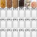 novelinks Plastic Jars With Lids 24Pcs 16 oz Plastic Mason Jars Silver Jar Food Storage Reusable Empty Storage Containers (Sliver, 24 Pack 16 Ounce)