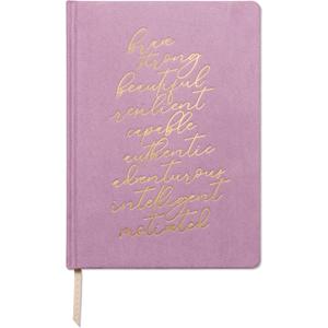 DesignWorks Ink Affirmations Lavender 7.5'' x 10.25'' Jumbo Journal Notebook with Vegan Suede Cover, Gold Accents, Lined Pages, Ribbon Marker for Work, Writing, Journaling (JD80-2028) (Lavender Affirmations)
