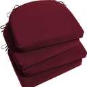 Basic Beyond Outdoor Chair Cushions Set of 4, Outdoor Cushions for Patio Furniture, Water Resistant Patio Chair Cushions with 2 Ties, 17x16x2, Burgundy