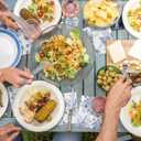 Frienda 12 Pcs Blue Floral Cocktail Coaster 6'' x 6" Something Blue and White Reusable Fabric Coaster Washable Square Dinner Towel for Bridal Shower Bachelorette Party Decoration