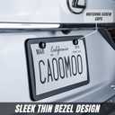 SunplusTrade License Plate Frame Black Matte Powder Coated Aluminum with Screw Caps (2 Pieces)