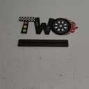 OSNIE Race Car Two Letter Sign Wooden Table Centerpiece Lets Go Racing Checkered Theme 2nd Party Supplies Decoration Milestone Cake Smash Photo Props for Kids Boys Two Years Old Birthday