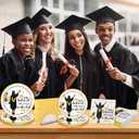 Graduation Plates and Napkins, She Believed She Could So She Did Graduation Decorations Black Gold Grad Dinnerware Set for 2026 College High School Congrats Grad Party Decorations, Serve 25