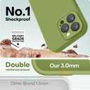 LOVE 3000 Designed for iPhone 16 Pro Max Case, Premium Silicone with [Soft Anti-Scratch Microfiber Lining] Shockproof Protective Phone Case for Men Women Girls 6.9", Cedar Green