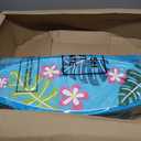 23 Inch Blue Surfboard Piata with Stick Blindfold Confetti, Hawaii Beach Theme Surfboard Piata Red Frangipani Palm Leaves Patterned for Summer Luau Birthday Party Decorations