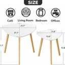 BAMEOS Bamboo Nesting Triangle End Table,Set of 2 Side Table Modern Minimalist Coffee Table for Living Room, Balcony in White