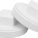 2Pack 4 Inch PVC Male Threaded Pipe End Cap 4" PVC Pipe Male Thread Plug Adaptor SCH40 NPT Plug Pipe Fitting for Plumbing Water Line