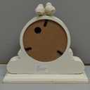 NIKKY HOME Vintage Mantel Table Clock with 2 Birds, Silent NonTicking Battery Operated Desk Shelf Rustic Wooden Clock for Living Room Decor  Distressed White