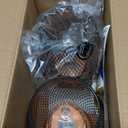 DECORKEY Set of 2 Battery Operated Lamp LED Table Lantern, Brown Metal Cage Cordless Lamps with LED Bulb, Vintage Decorative Outdoor Lantern for Weddings, Parties, Patio, Events for Indoors Shelf Decor